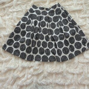 White House Black Market Pleated Skirt with Polka Dot Pattern